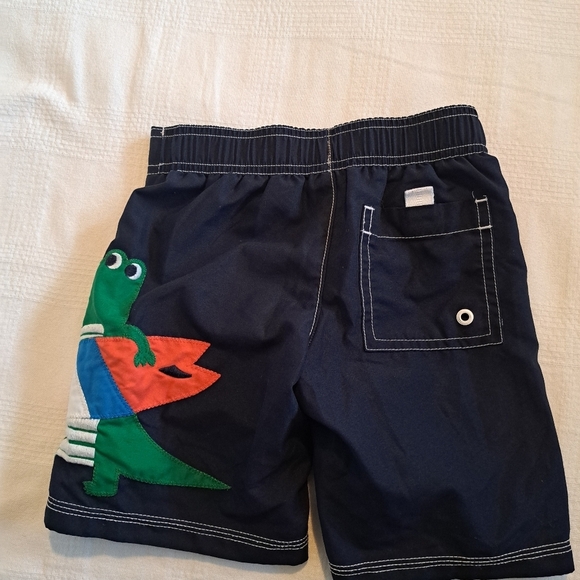 Gymboree boys size 4T Alligator swim trunks Navy, green, orange & white - Picture 5 of 5